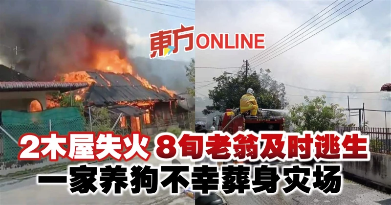 2木屋失火8旬老翁及時逃生　一家養狗不幸葬身災場