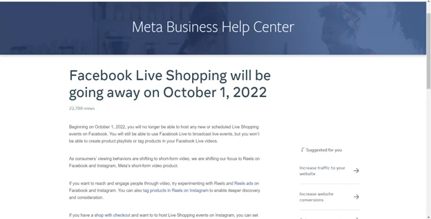 Meta澄清關閉直播購物不影響大馬