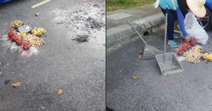 在停車位拜「好兄弟」後不清理    網民怒：丟華人臉