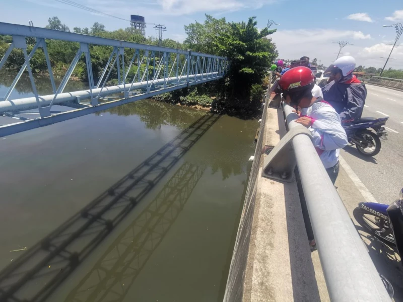 突停在橋邊攀越圍欄墜河 摩哆騎士證實溺斃