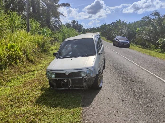 山打根警匪追逐戲碼   警員開槍射向匪車車胎