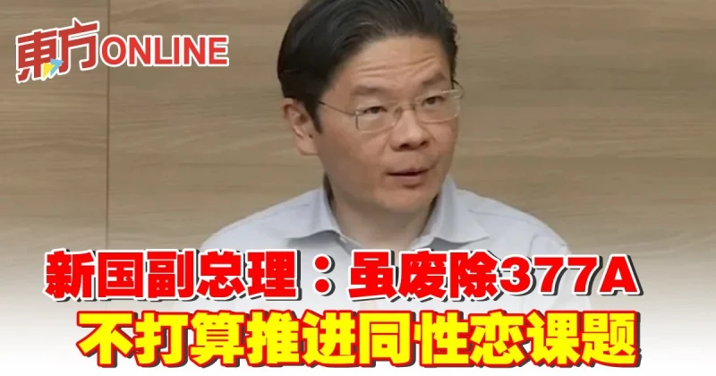 新國副總理：雖廢除377A　不打算推進同性戀課題