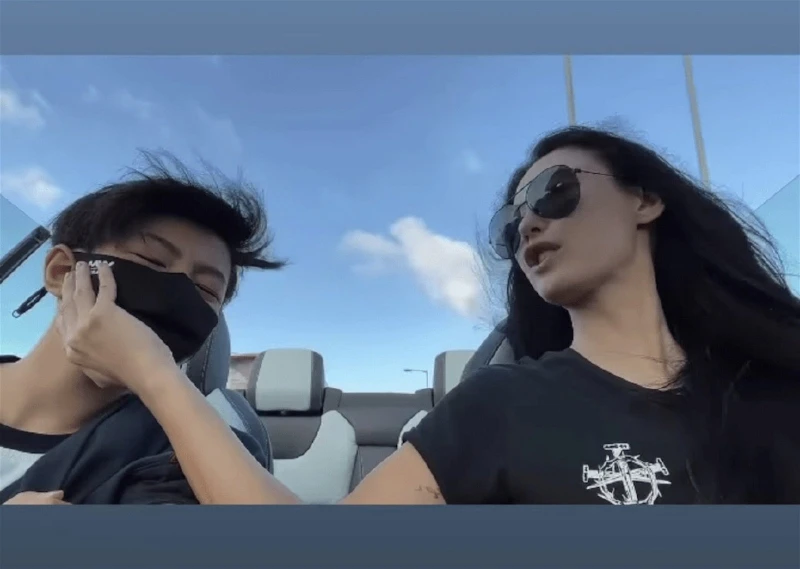 風雨不改開車送兒子上學　張柏芝車內大曬母子情