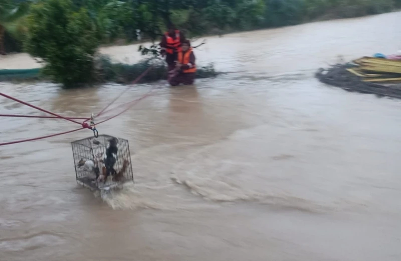 突降豪雨引發水災　6人受困屋內獲救脫困