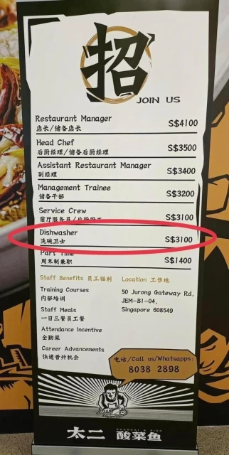 洗碗工月薪近萬令吉　新國餐廳重金搶人