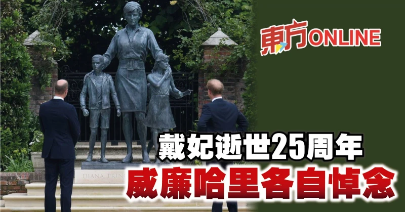 戴妃逝世25周年 威廉哈里各自悼念