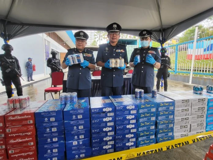 沙巴關稅局破獲總值逾61萬令吉走私啤酒