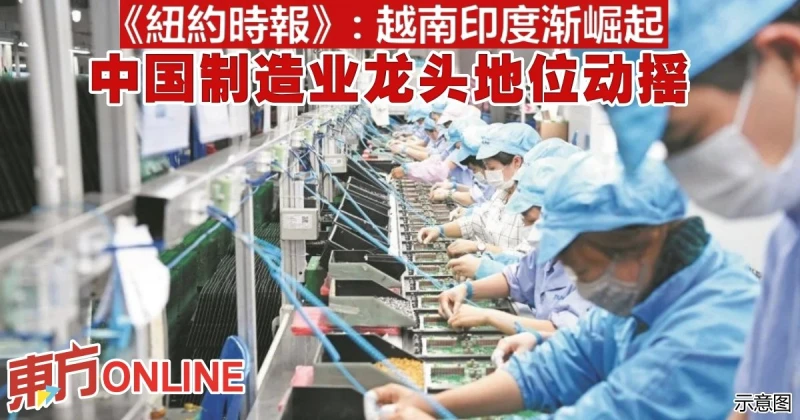 紐時：越南印度漸崛起　中國製造業龍頭地位動搖