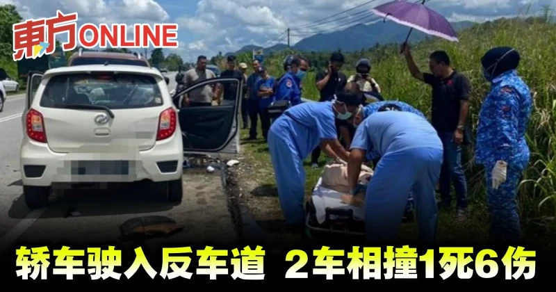 轎車駛入反車道　2車相撞1死6傷