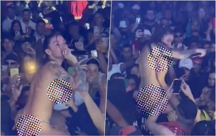 女歌手只穿丁字褲下台　觀眾暴動又摸又掐