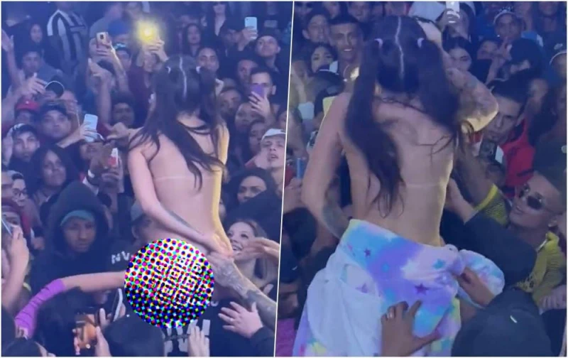 女歌手只穿丁字褲下台　觀眾暴動又摸又掐