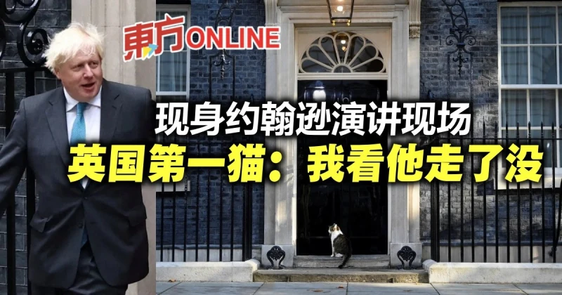 現身詹森演講現場　英國第一貓：我看他走了沒