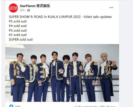開賣不到1天！　Super Junior大馬演唱會5票價宣告售罄