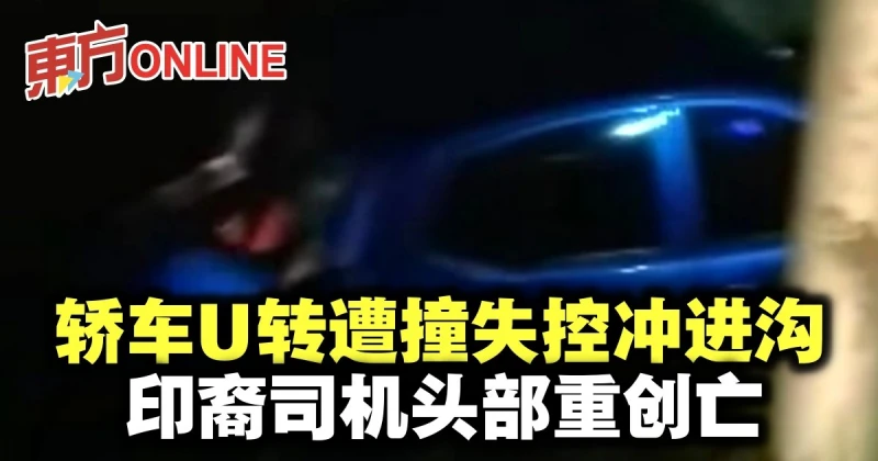 轎車U轉遭撞失控衝進溝　印裔司機頭部重創亡