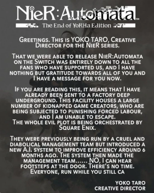 橫尾太郎、齊藤陽介致謝玩家 慶祝NS版《尼爾》發售