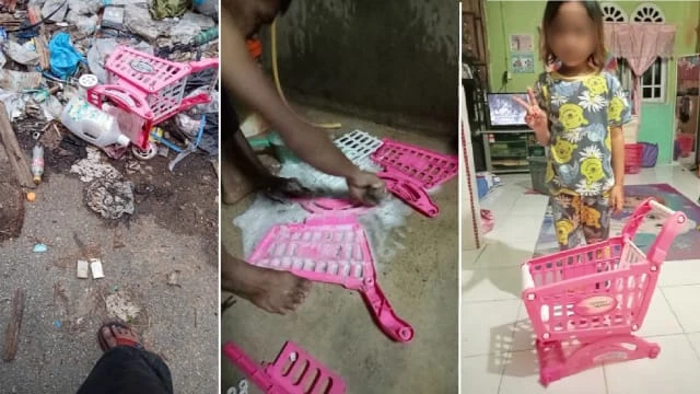 馬國慈父垃圾堆撿玩具「妙手回春」送愛女 網贊：最好爸爸