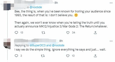 《真人快打》創意總監稱不會TGA公布續作 玩家:不信