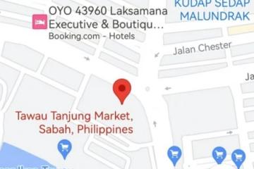 谷歌地圖沙巴丹絨大巴剎標成菲律賓巴剎