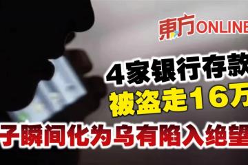 4家銀行存款被盜走16萬　女子瞬間化為烏有陷入絕望中