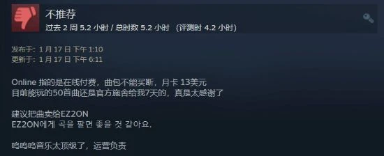 《勁樂團OL》成Steam評價最差遊戲：好評率僅4%