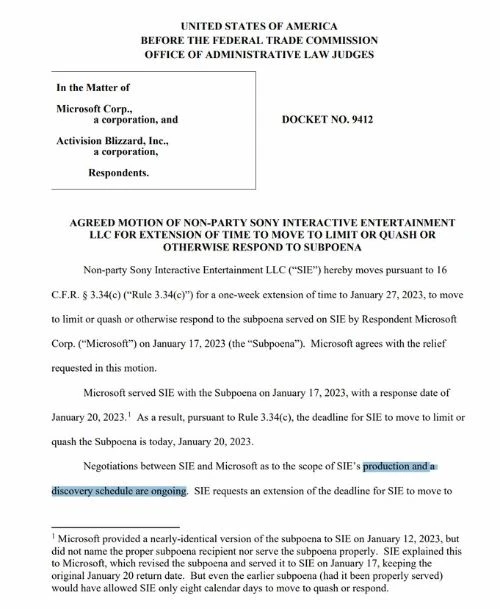 微軟就動視暴雪收購傳喚索尼 要求披露交易有關信息