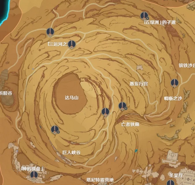 原神3.4千壑沙地聖章石柱位置大全
