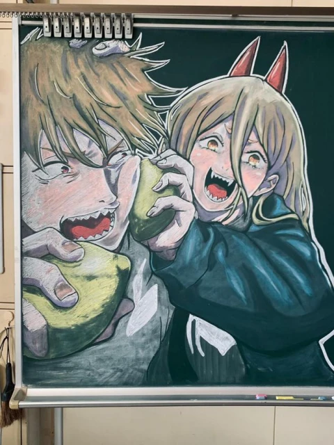 高能網友打造《鈴芽之旅》主題黑板畫