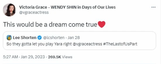 《最後生還者2》雅拉演員有意出演真人劇：做夢都想