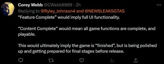 曝《GTA6》或已開發完畢：多種內部調試文件顯端倪