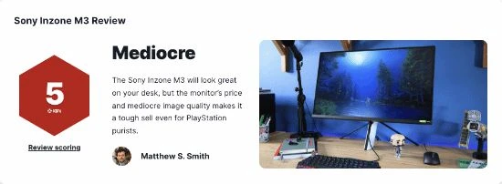 索尼新款M3顯示器IGN 5分：顯示質量平庸 價格貴