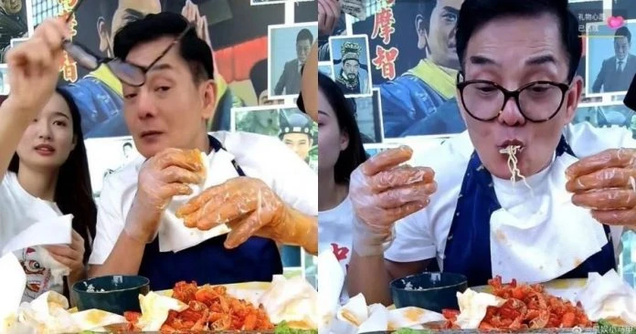心酸！李國麟帶貨吃小龍蝦　辣到嘴唇發黑網民都心疼