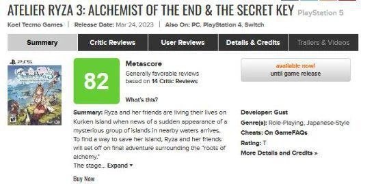 《萊莎3》M站評分82分：系列最佳 萊莎依舊美如畫