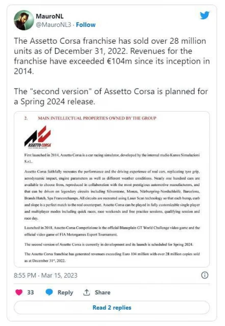 《神力科莎2》計劃於2024年春季推出