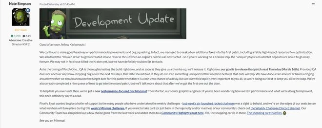 《坎巴拉太空計劃2》預計3.16日更新