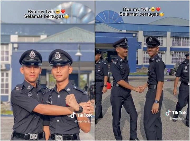 大馬帥氣雙胞胎齊齊當上警察　攜手實現兒時夢想