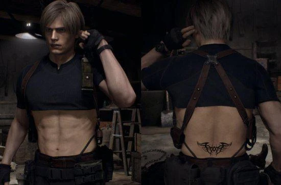 《生化4RE》里昂性感紋身Mod 八塊腹肌小蠻腰很吸睛