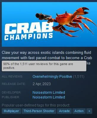 類魂射擊《Crab Champions》好評如潮：爽就完事了