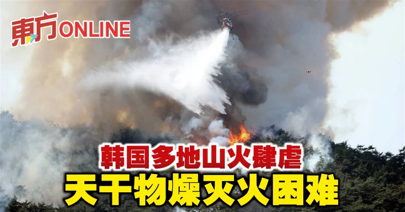 韓國多地山火肆虐　天乾物燥滅火困難