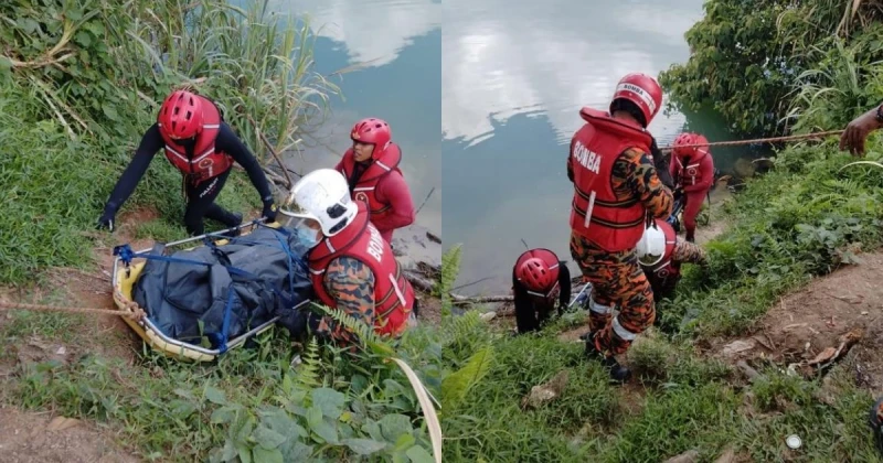 轎車打滑直衝湖泊　一家三口險象環生