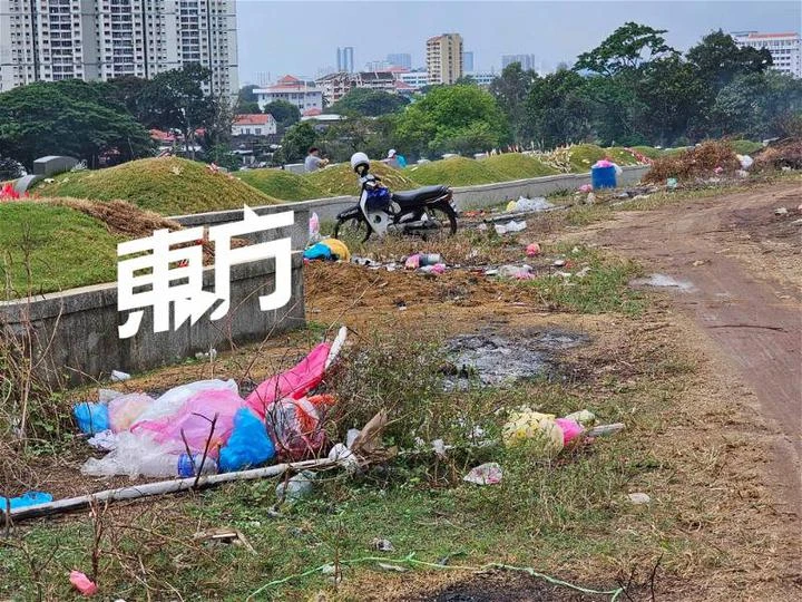 清明掃墓盡孝道　離開時留下滿地塑料垃圾