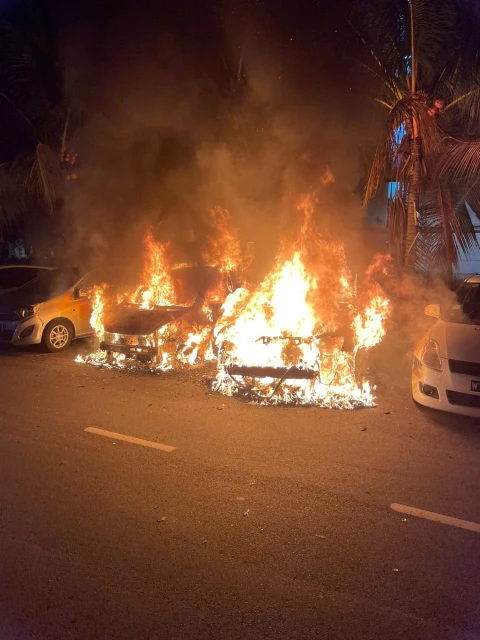 住家被拋汽油彈引發火災　燒毀鞋櫃幸無人員傷亡