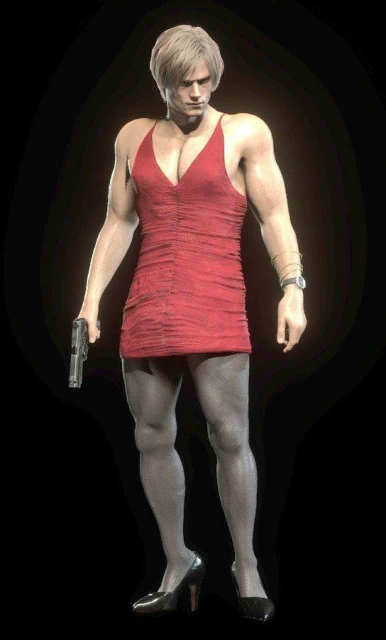 《生化4RE》里昂艾達王衣服MOD：黑絲猛男稍顯辣眼