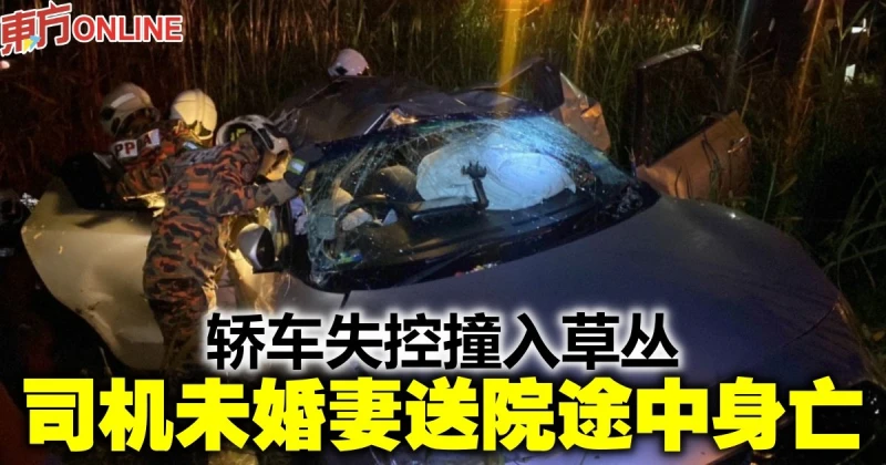 轎車失控撞入草叢　司機未婚妻送院途中身亡
