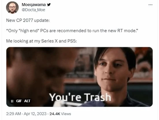 《2077》全景光追只上PC羨煞主機玩家：愧稱次世代