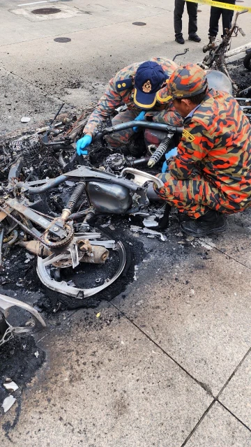 城中城廣場前發生火災　18摩哆電動踏板車被燒毀