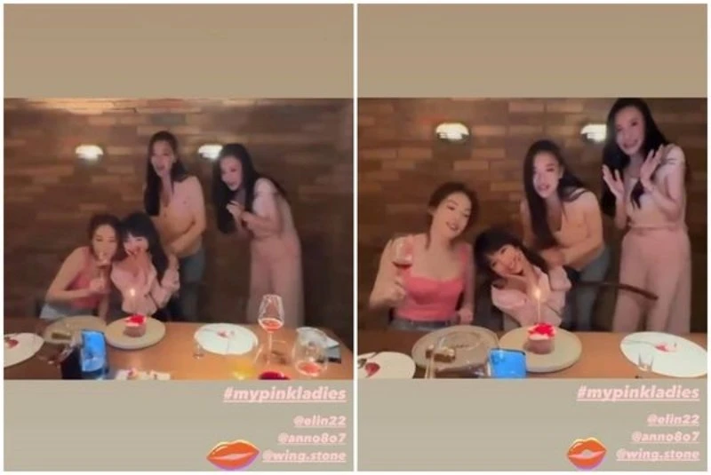 似乎已走出婚變陰霾　李靚蕾與閨蜜提前慶生