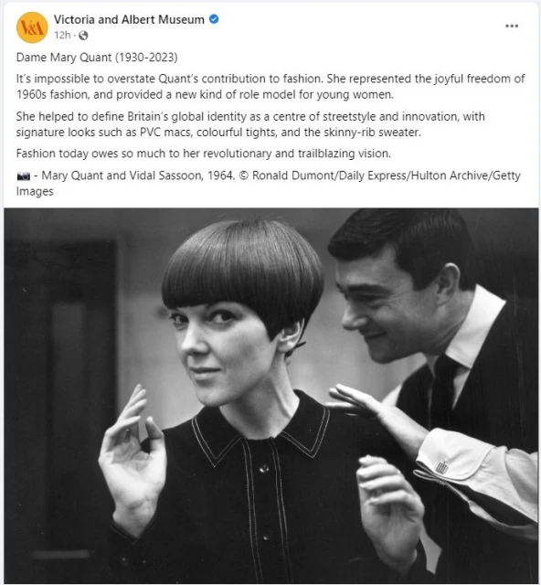 迷你裙流行先驅瑪莉官辭世　享耆壽93歲