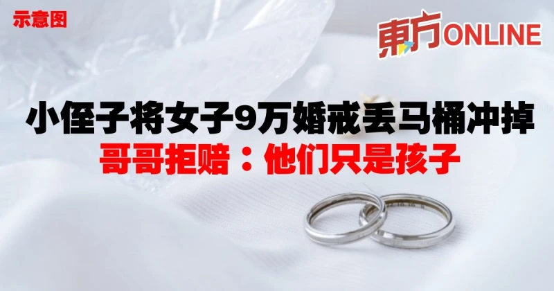 小侄子將女子9萬婚戒丟馬桶衝掉　哥哥拒賠：他們只是孩子