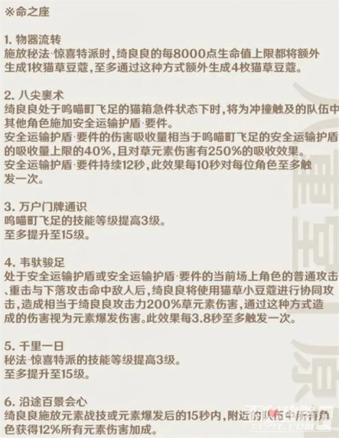 《原神》3.7綺良良技能命座效果一覽