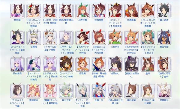 閃耀優俊少女馬娘名字大全 賽馬娘國服全角色一覽